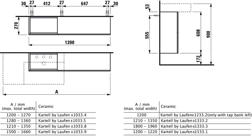 Тумба під раковину Laufen Kartell H4082910336401