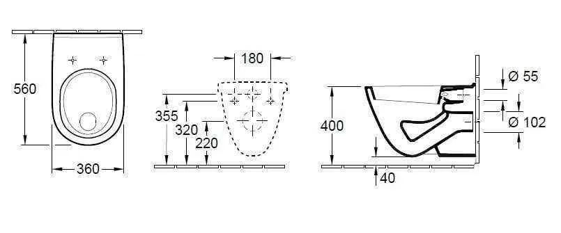 Унітаз підвісний Villeroy and Boch O. Novo 566210T1