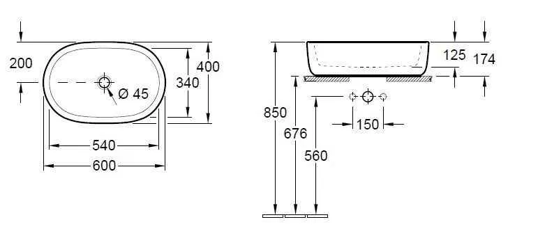 Раковина на стільницю Villeroy and Boch Architectura 41266001