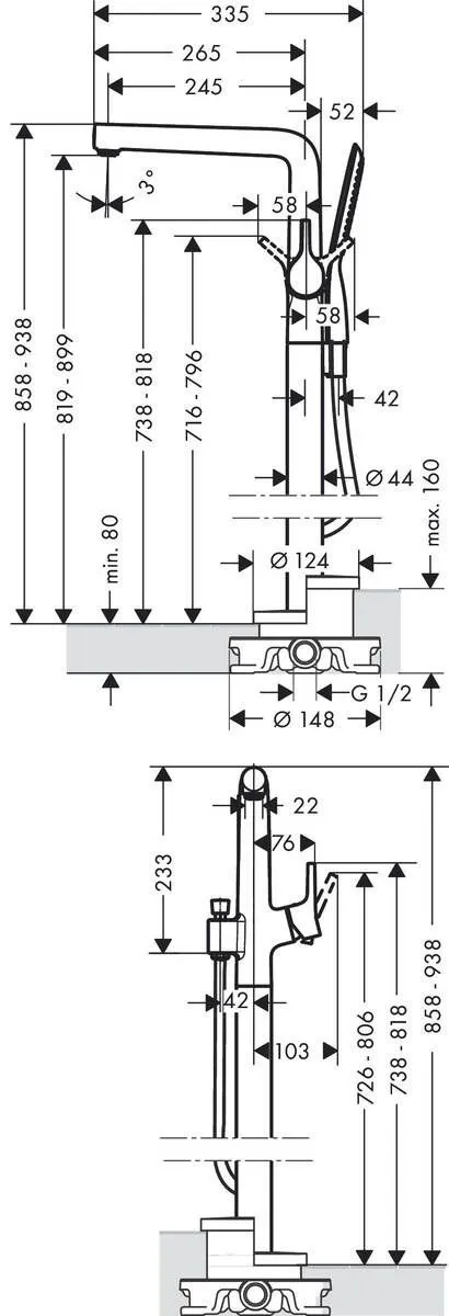 Смеситель для ванны Hansgrohe Talis S 72412000