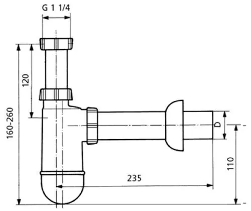 Sanit Сифон для умывальника пластмассовый под д/к (стакан) 31.004.00.0000