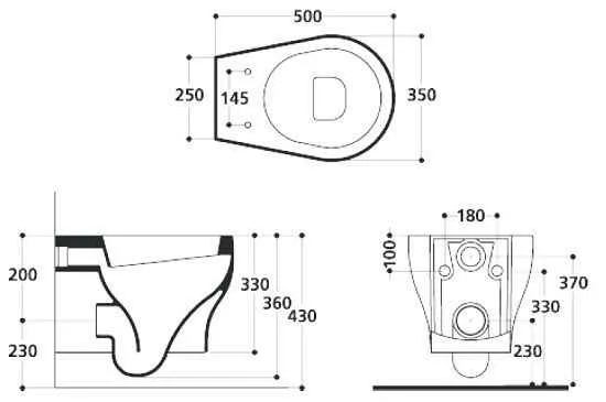 Унітаз консольний AXA Cinque з кришкою (розпродаж)