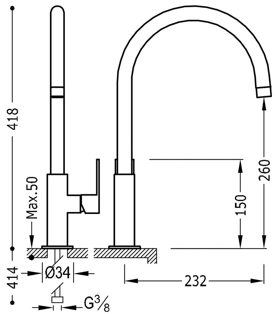 Смеситель на кухню Tres 20044002VI