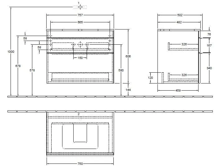 Тумба для умывальника Venticello Villeroy and Boch A94001VG