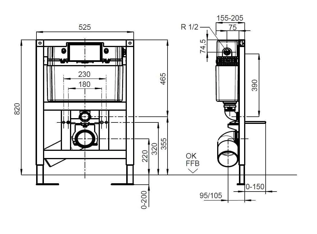 Інсталяція для подвесного унитаза Villeroy & Boch Viconnect 92247500