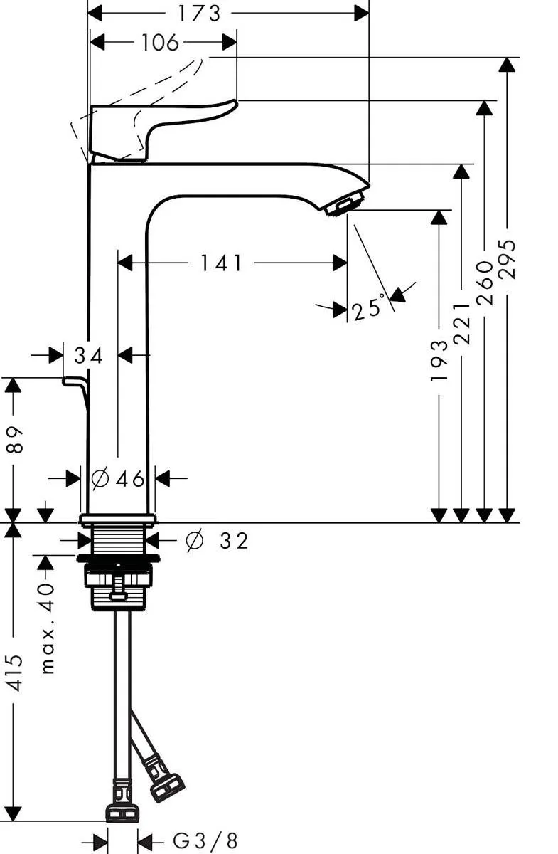 Смеситель для умывальника Hansgrohe Metris 31183000
