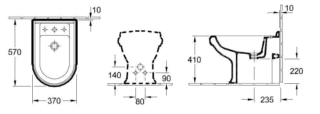 Биде напольное Villeroy and Boch Hommage 744200R2