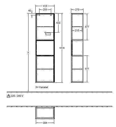 Пенал для ванної кімнати Finion Villeroy and Boch (правосторонній) G470PDPD