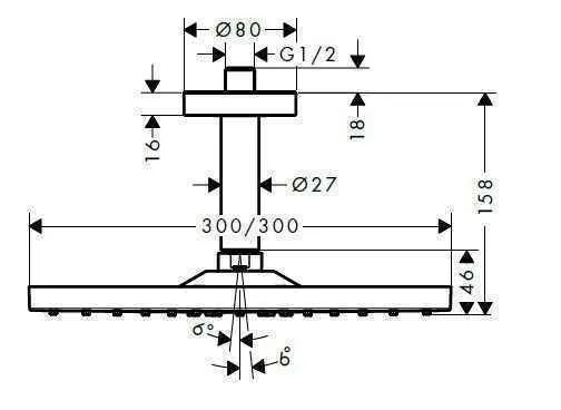 Верхній душ Hansgrohe Raindance E 300 Х 300 1jet 26250990