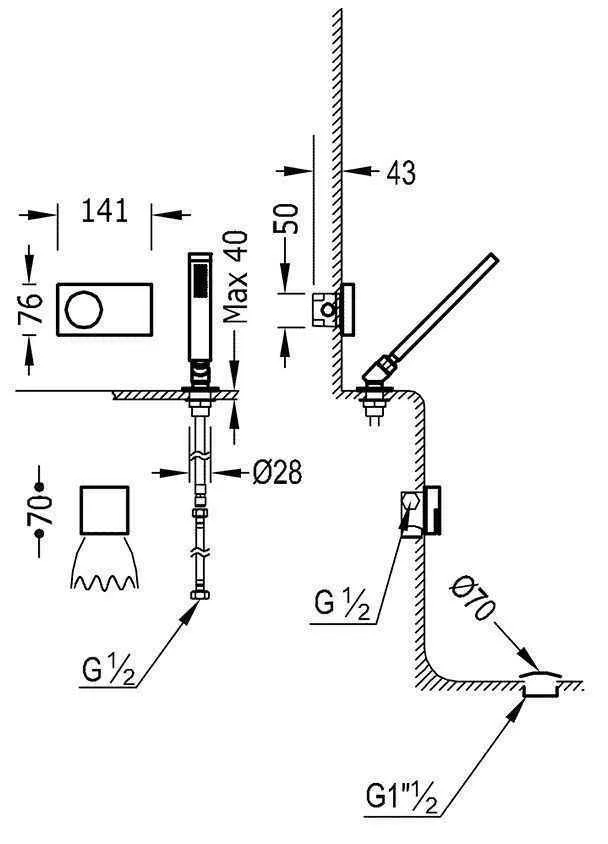 Термостат, виливши і душовою набір Tres Shower Technology 09288571