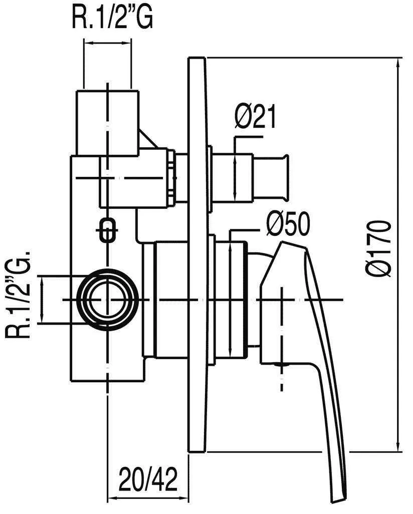 Змішувач для душа і ванни Eco - Tres