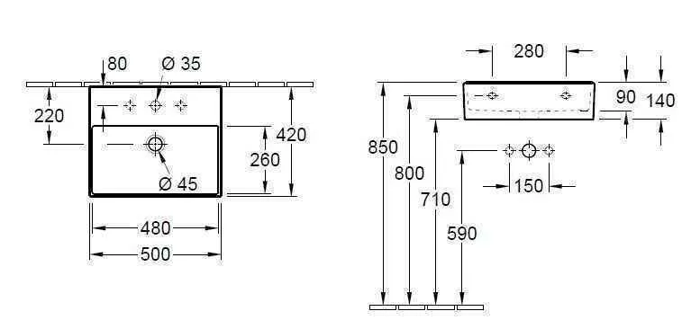 Підвісний умивальник Villeroy and Boch Memento 2.0 4A225101