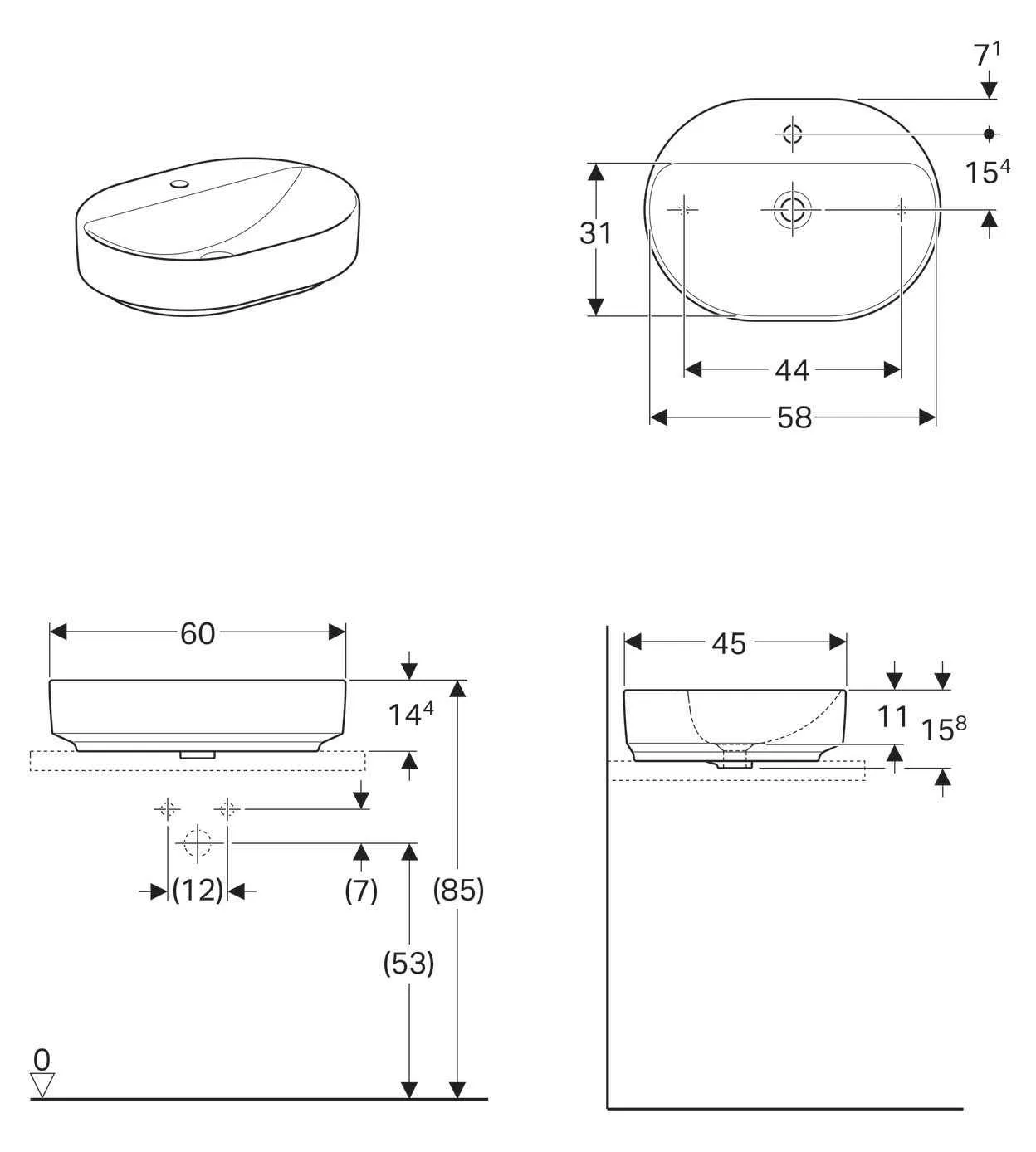 Умивальник Geberit Variform 500.778.01.2