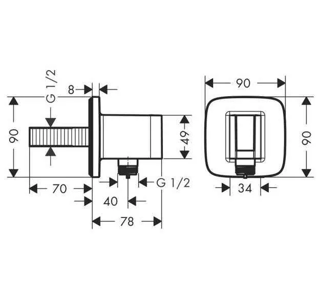 Тримач зі шланговим підключенням Hansgrohe Fixfit E 26485000