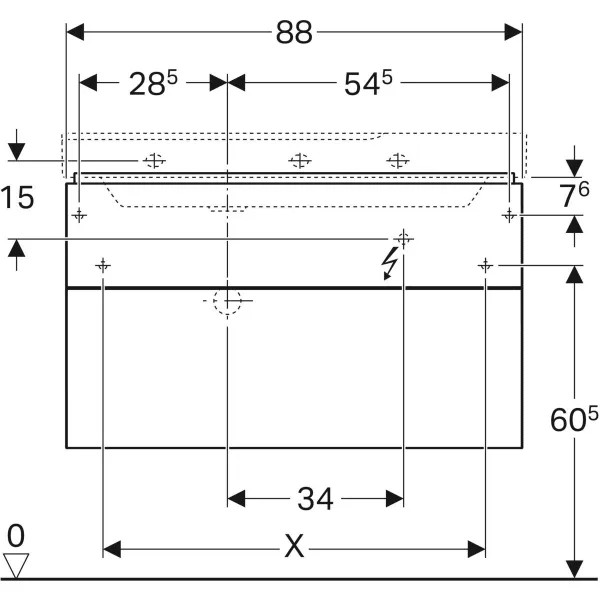Шкафчик под умывальник Geberit XENO² 500.516.43.1