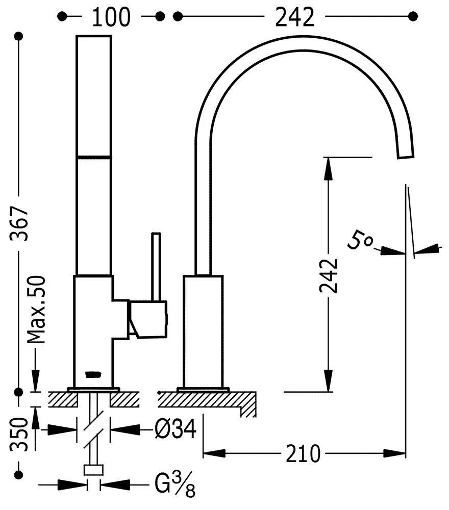 Смеситель на кухню Tres 53049803