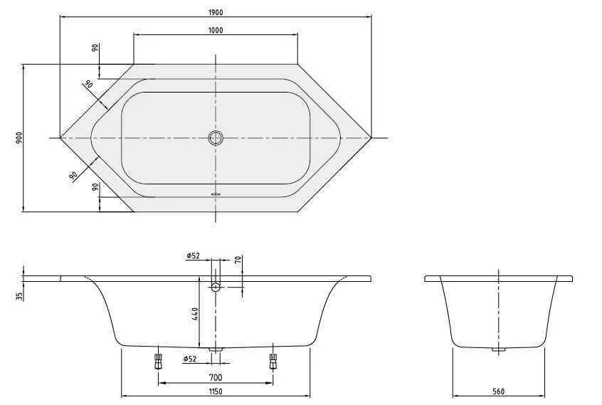 Ванна Villeroy and Boch Loop&Friends UBA199LFS6V-96