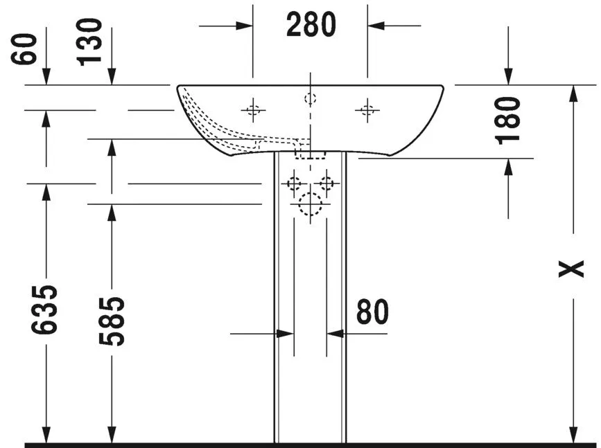 Умывальник Duravit ME by Starck 2335650000
