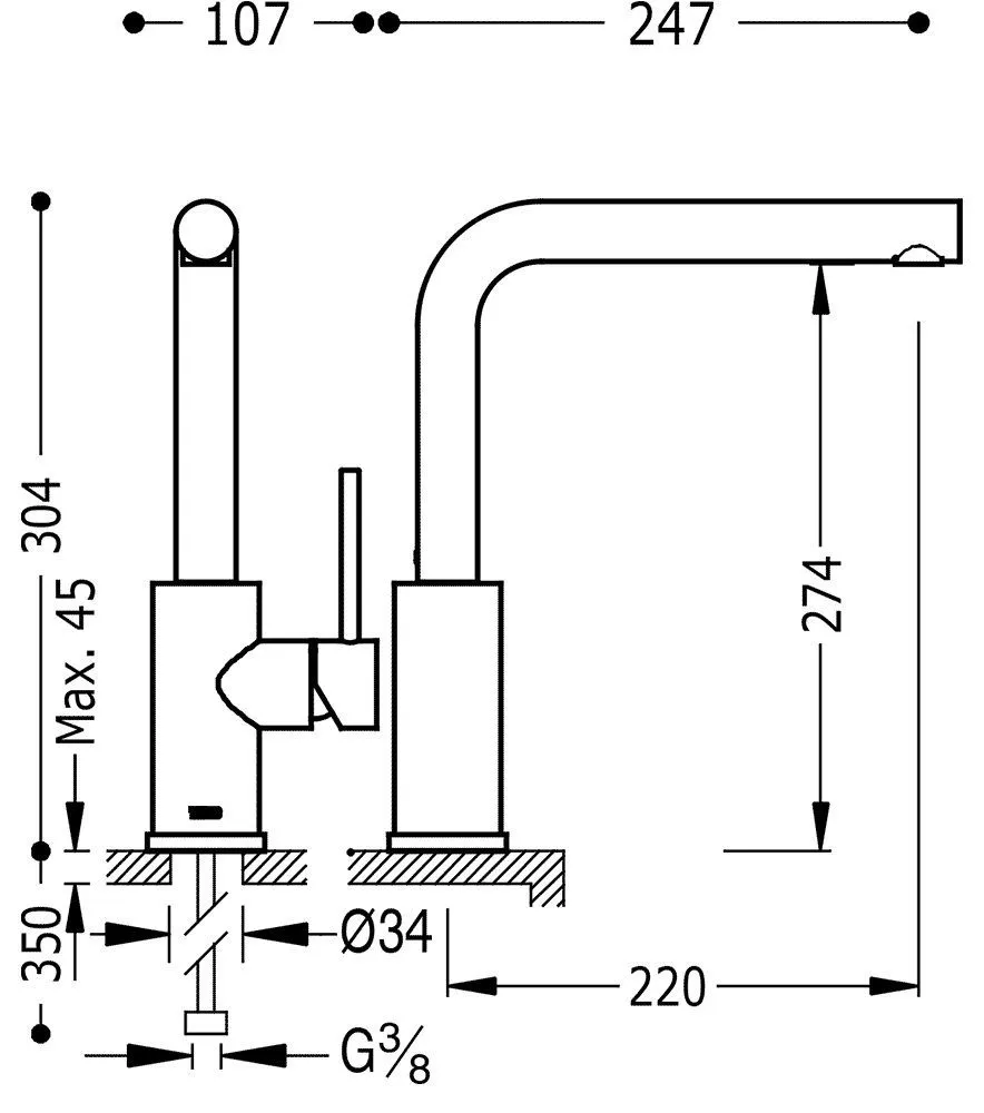Смеситель на кухню Tres 06243601BM