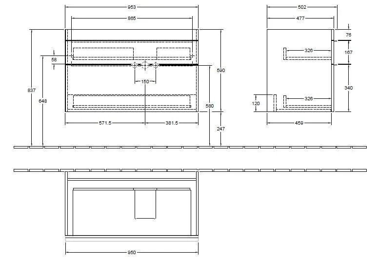Тумба для умывальника Venticello Villeroy and Boch A92801VG