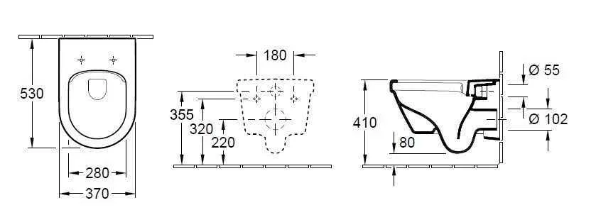 Унітаз підвісний з кришкою Villeroy and Boch Architectura (без зливного краю) 5684HRR1