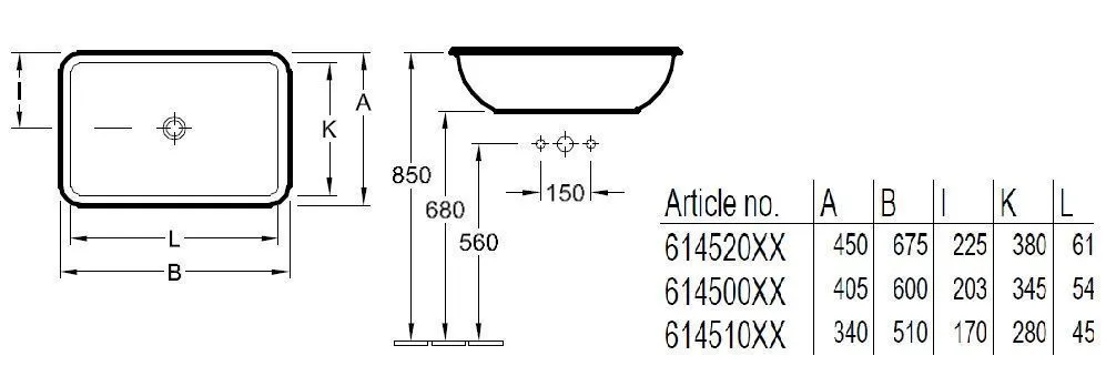 Раковина встраиваемая в столешницу Villeroy and Boch Loop&Friends 614500R3