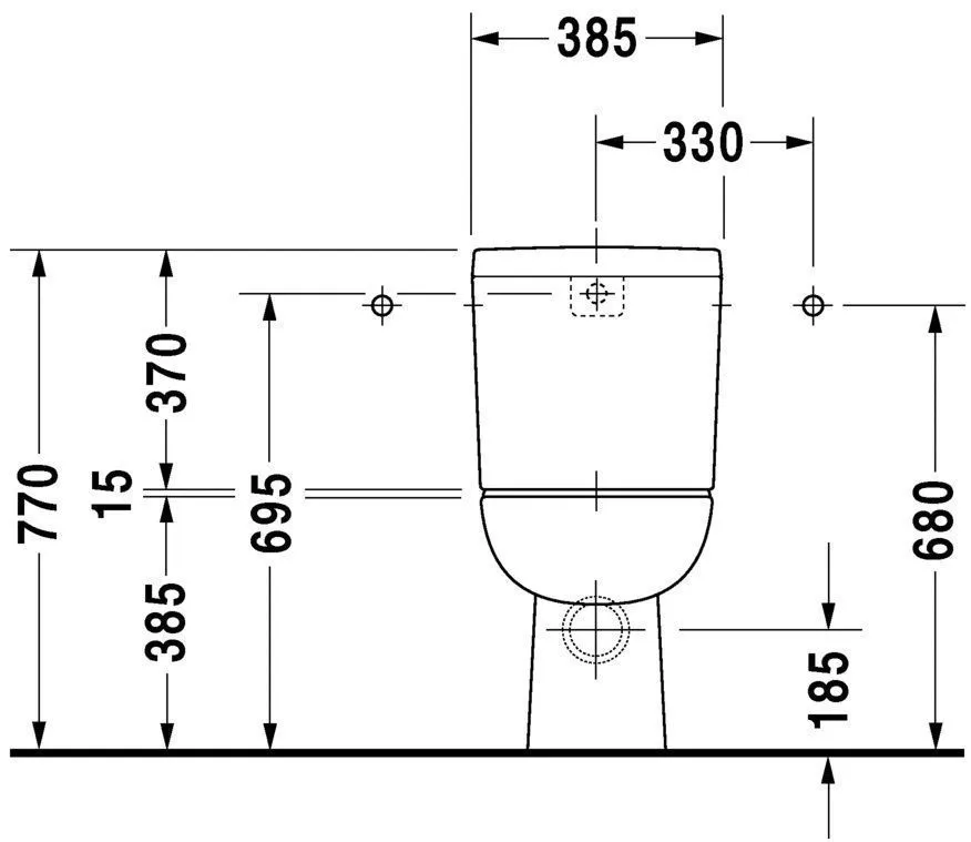 Унитаз напольный Duravit D-Code (комбинированный) 21110920002