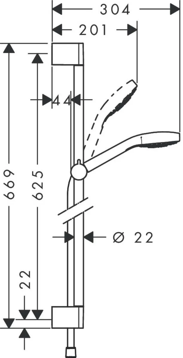 Душевой набор Hansgrohe Croma Select S (110/900-650) 1jet 26565400