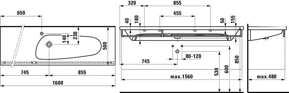 Умывальник подвесной Laufen Palomba H8148080001091