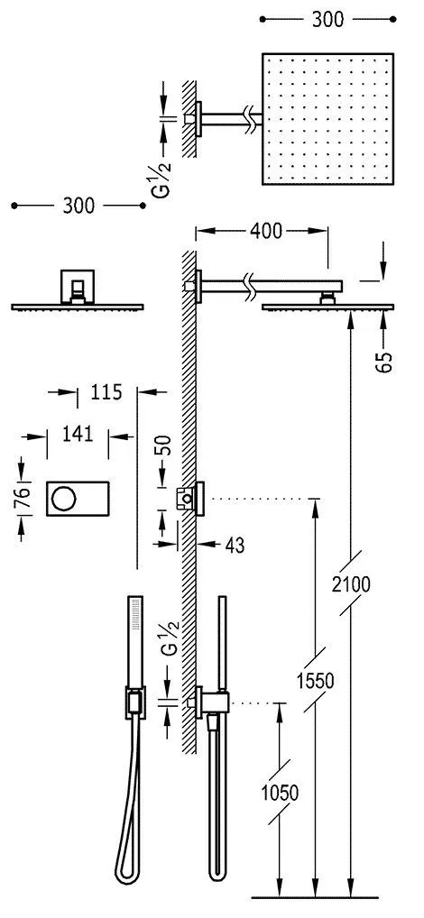 Душевая система Tres Shower Technology 9288563