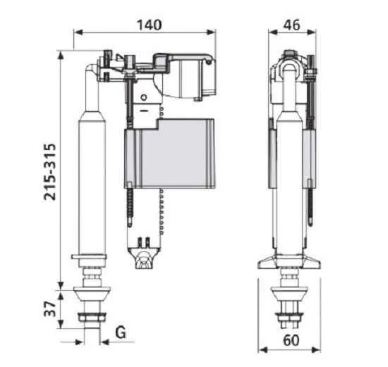 Sanit Наповнюючий механізм для інсталяції, підведення води знизу 1/2