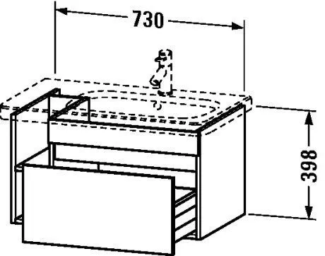 Тумба DuraStyle Duravit 730 x 448 мм (без раковины) DS639300707