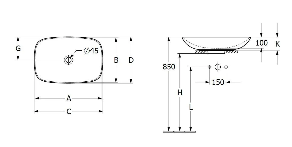 Раковина на столешницу Villeroy and Boch Loop and Friends 4A4900S5