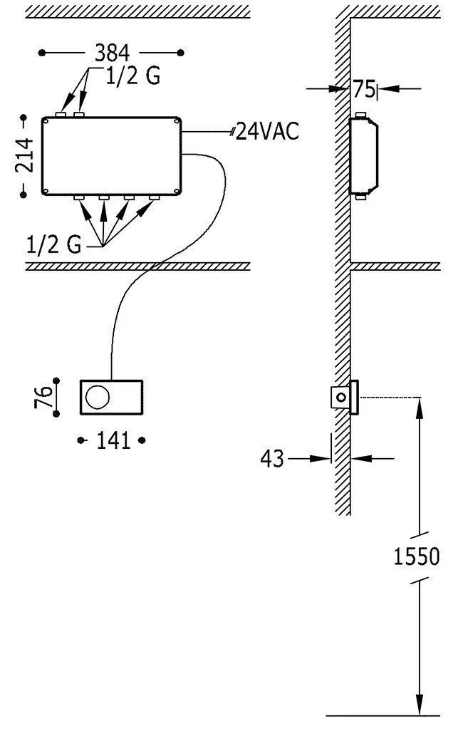 Термостат электронный Tres Shower Technology 9288499