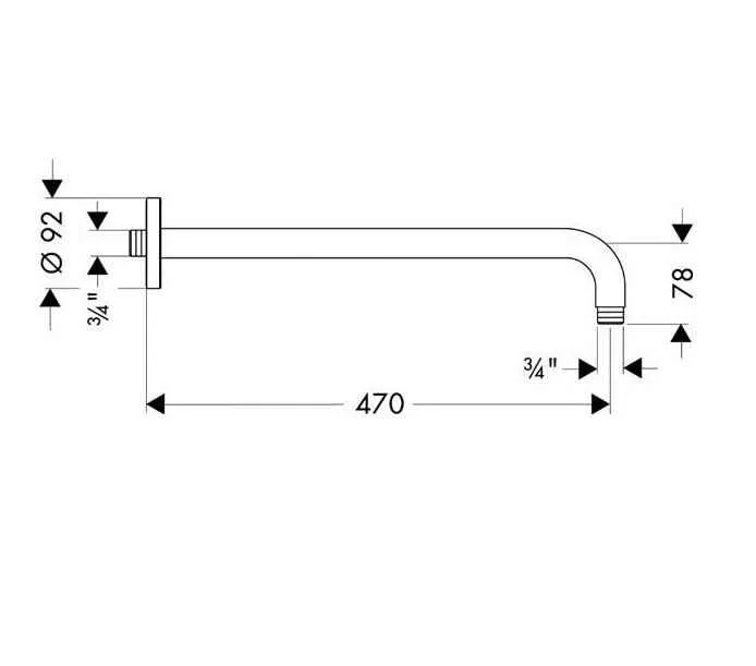 Держатель для верхнего душа Hansgrohe 27410000 (со стены)