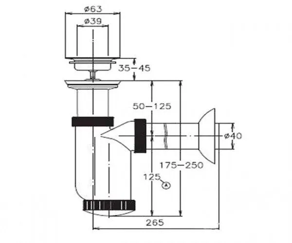 Сифон для писсуаров Domino Jika H8907300000001