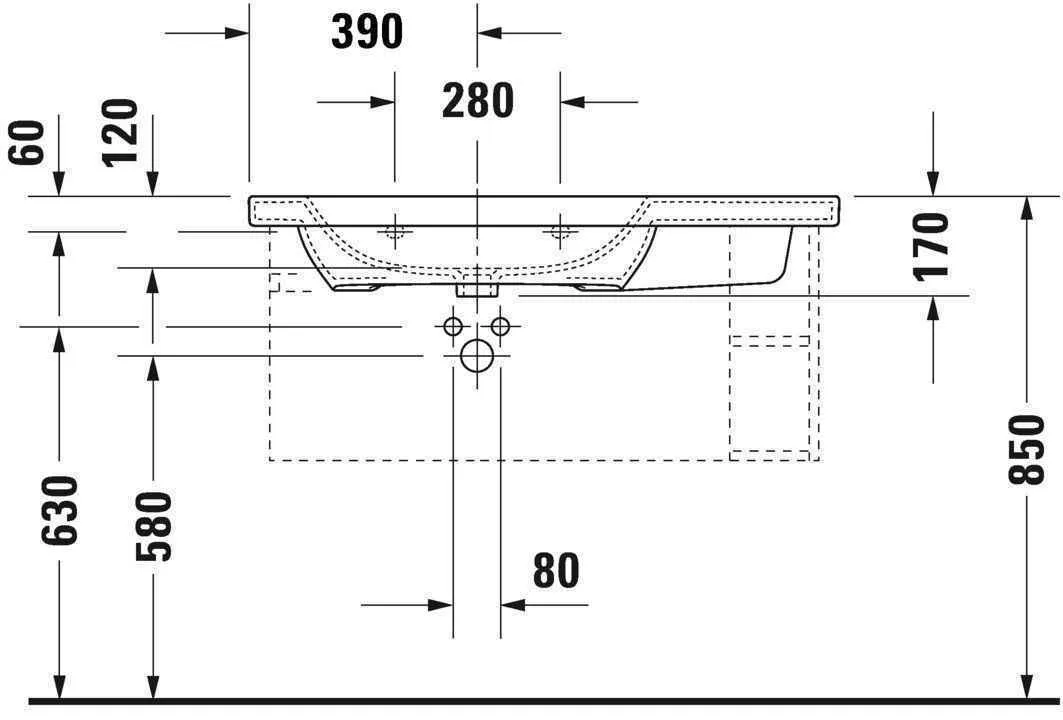 Умивальник Duravit DuraStyle (асиметричний) 2325100060