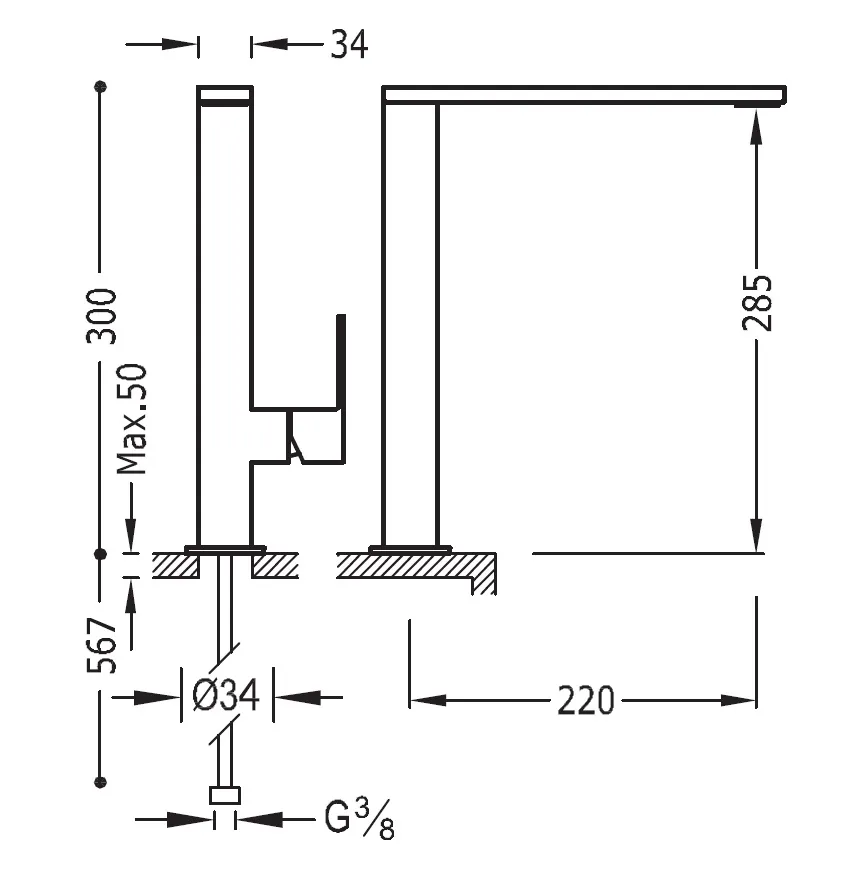 Змішувач для умивальника Hansgrohe Metris 00648501