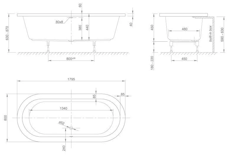 Встраиваемая ванна Knief Cool Fit cool Fit 0400 -282 Белый глянцевый