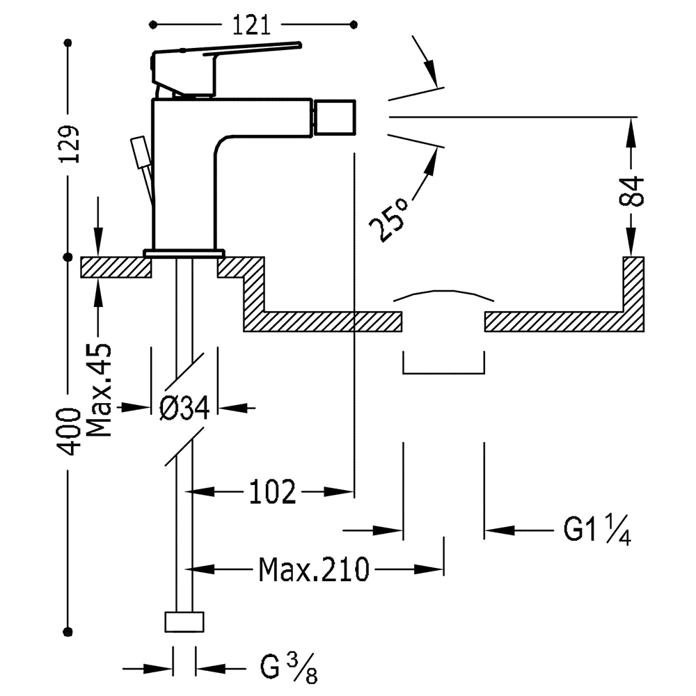 Змішувачі для біде Tres Project 21112001D