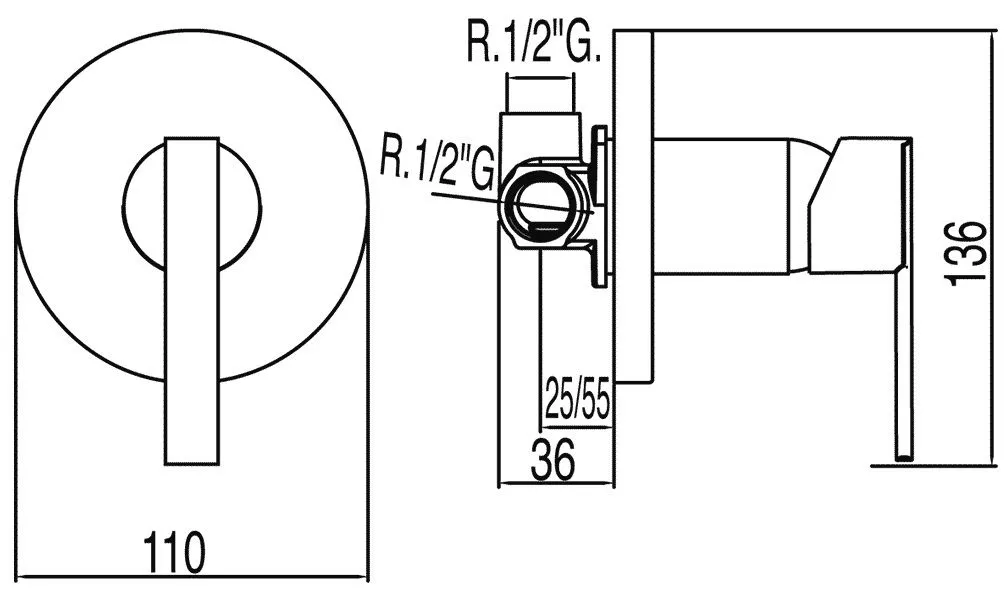 Смеситель для душа Tres Lex