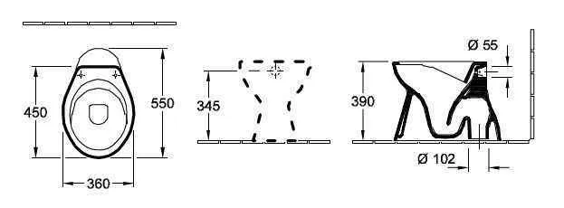 Унітаз підлоговий Villeroy and Boch O. Novo (без зливного краю) 7618R101