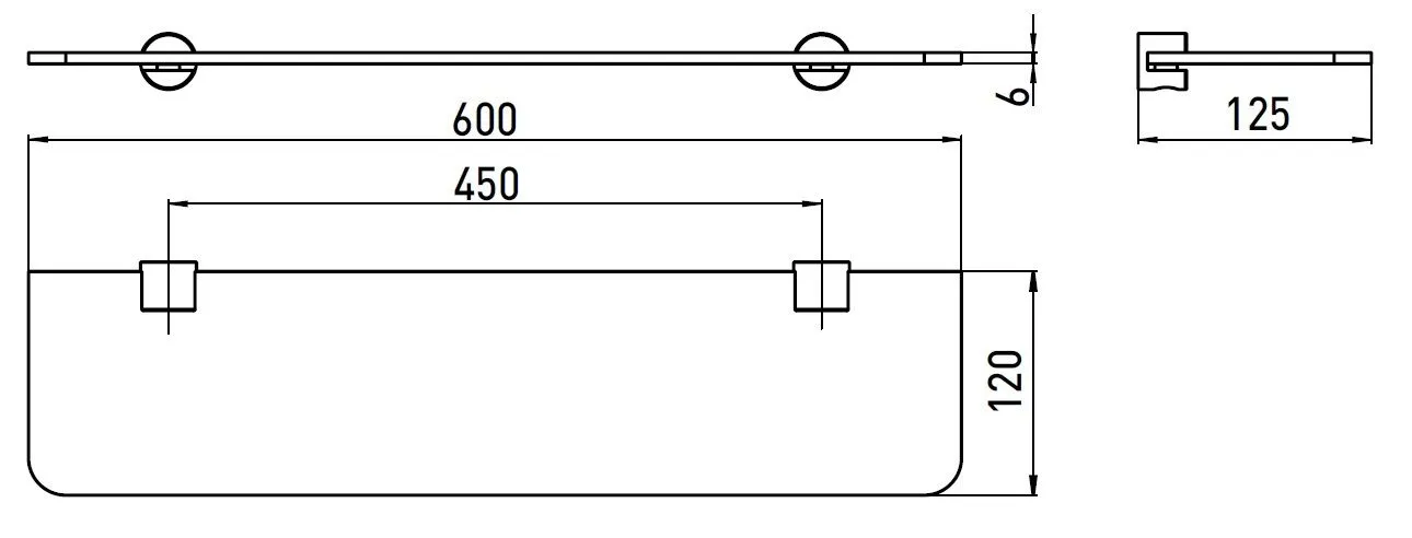 Полочка для ванных принадлежностей Emco Logo 2 3010 001 60