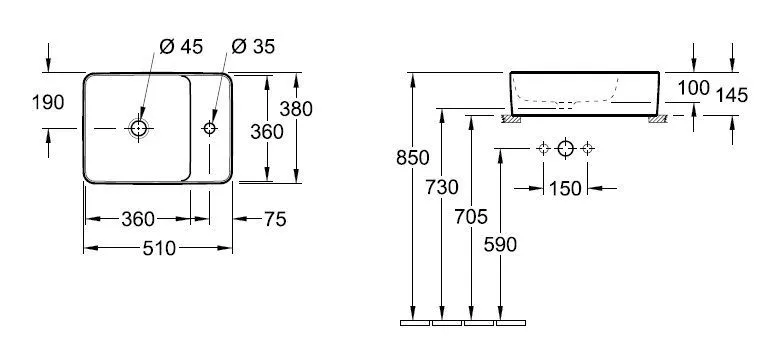 Раковина на столешницу Villeroy and Boch Collaro 4A175301