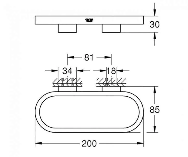 Ручка для ванни Cube Essentials 41035AL0