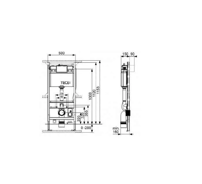 Інсталяція для біде TECEprofil 9330000