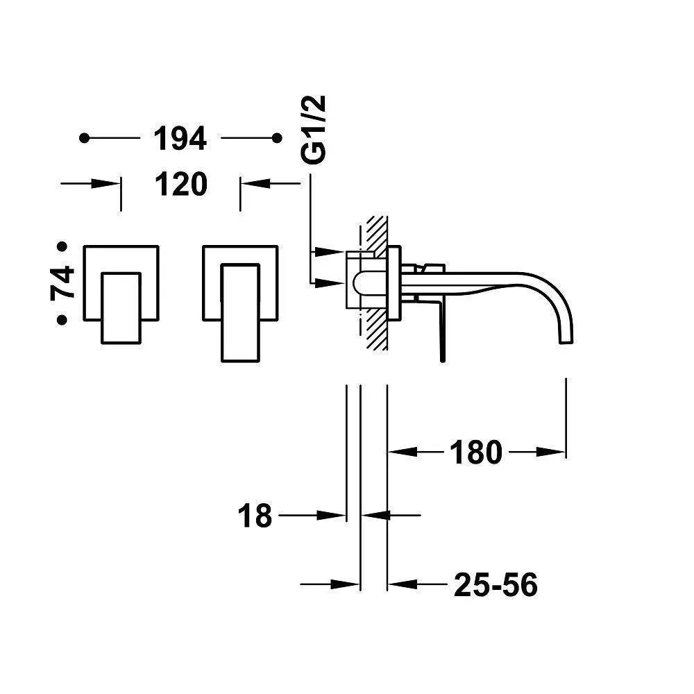 Смесители для раковины Tres Cuadro 00630001