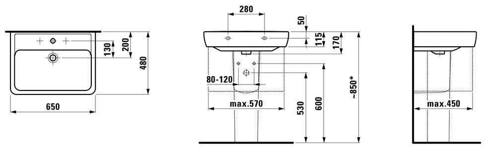 Умивальник Laufen Pro A H8189530001041