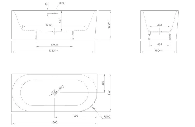 Пристенная ванна Knief Fresh правосторонняя / левосторонняя fresh l 0100-233 Белый матовый / Глина матовая