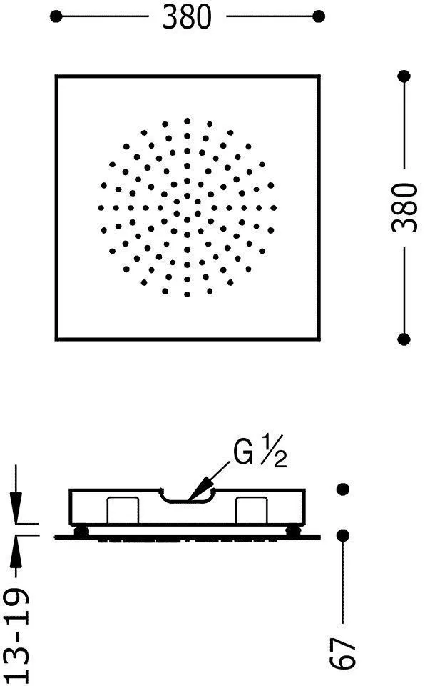 Верхний душ Tres  380Х380 29995301